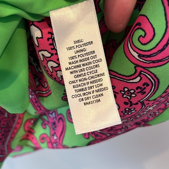 NWT Crown and Ivy Pink Green Paisley Size‎ Large Dress V Neckline Sleeveless - Picture 5 of 7